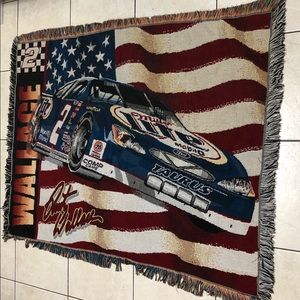 RUSTY WALLACE BLUE DEUCE TAPESTRY THROW BLANKET